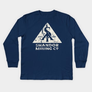 Shandor work Shirt (Cream) Kids Long Sleeve T-Shirt